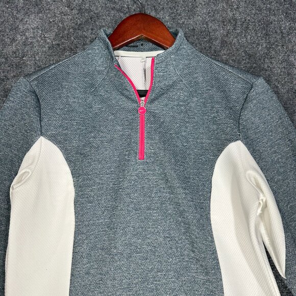 Nike Golf Top Womens Small  1/4 Zip  Tour Performance Dri Fit Gray White Pink - Picture 4 of 8